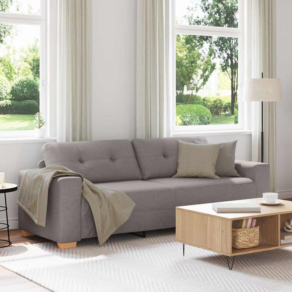 Sofa 3 places avec coussin Taupe tissu - XIOS