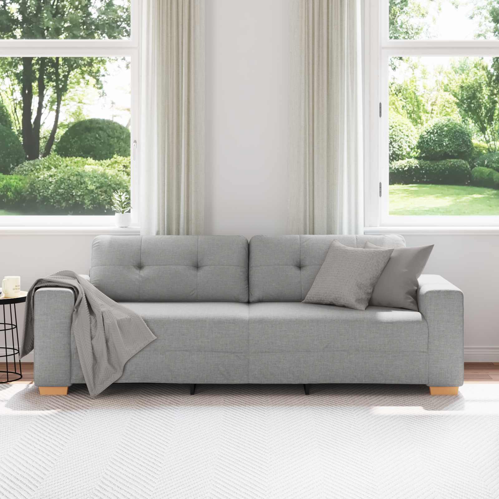 Sofa 3 places Gris nuage 220 cm tissu