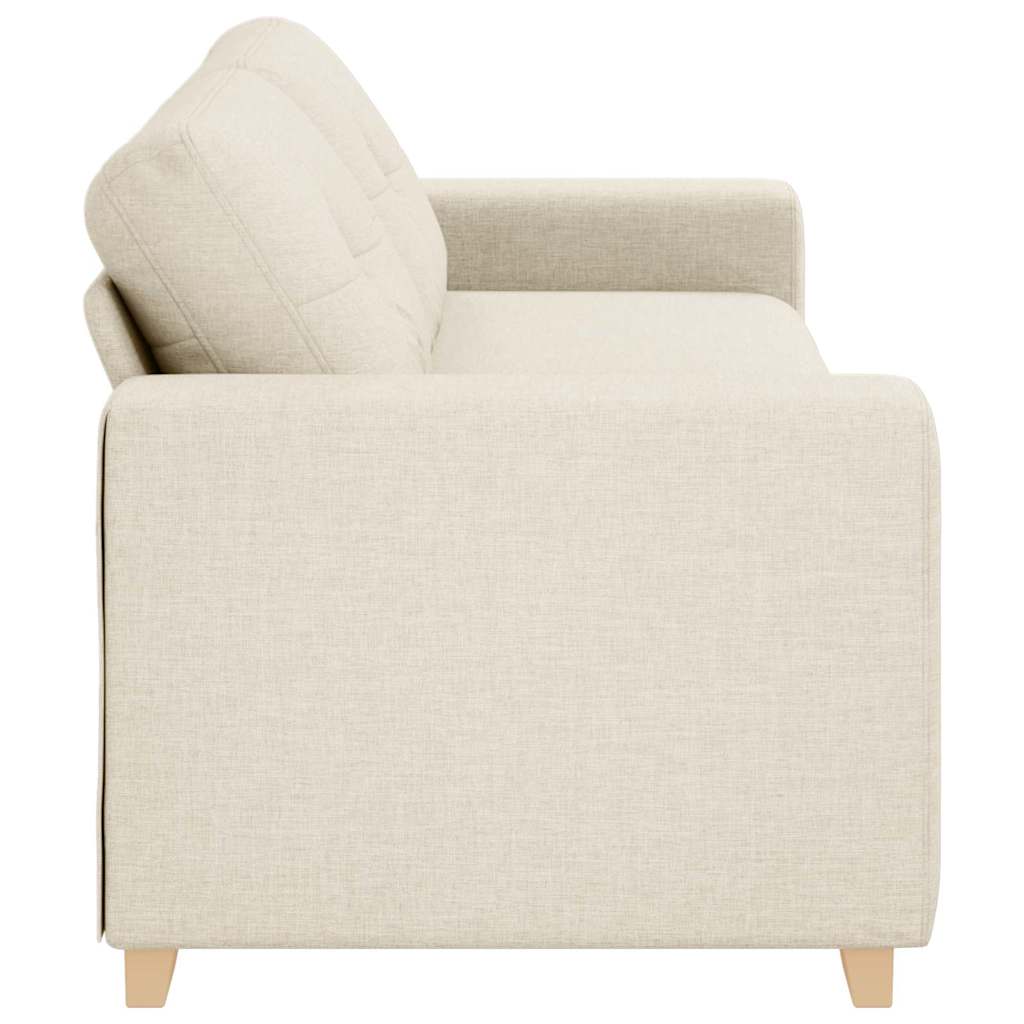 Sofa 3 places Beige 220 cm Tissu en lin mélangé - XIOS