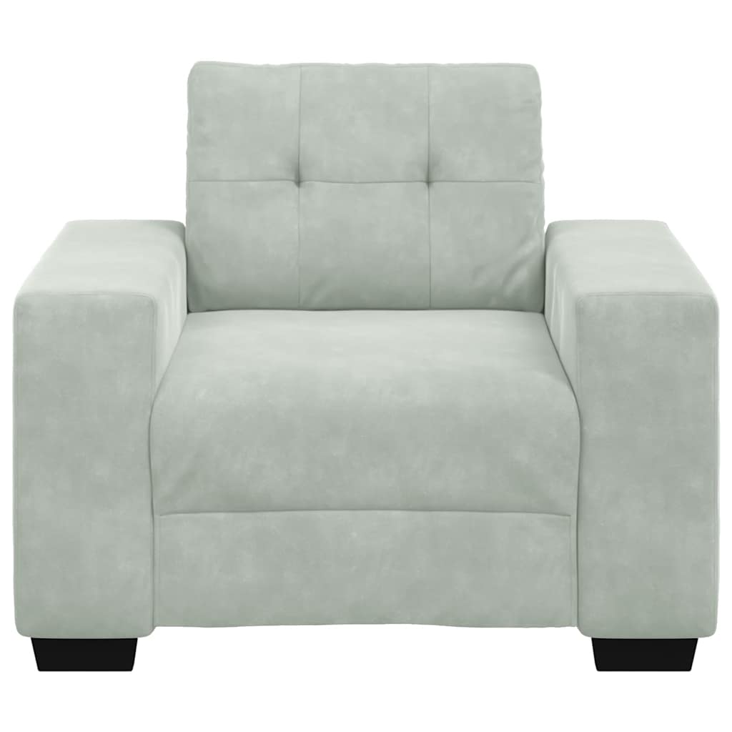 Fauteuil Gris clair 60 cm Velours - XIOS