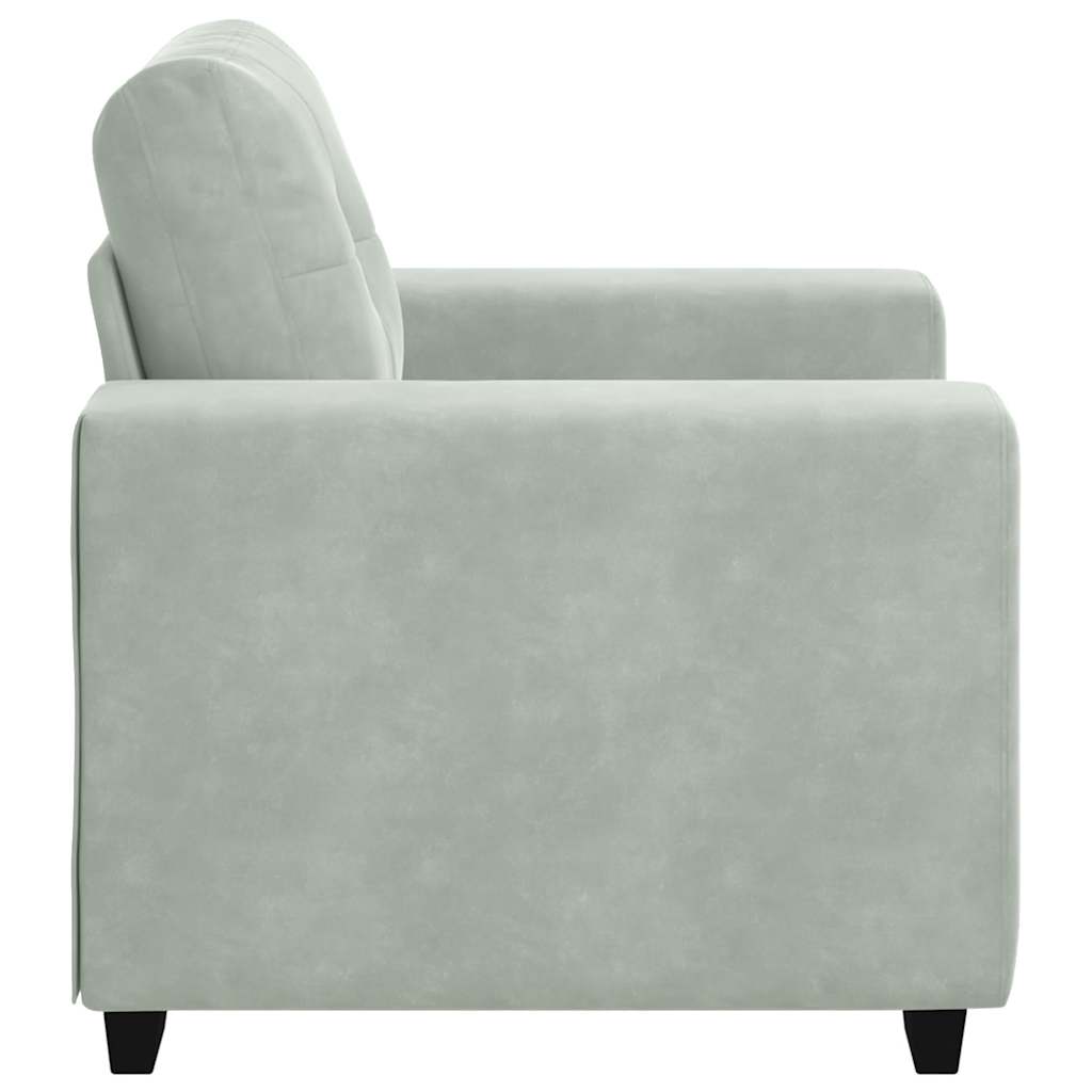 Fauteuil Gris clair 60 cm Velours - XIOS
