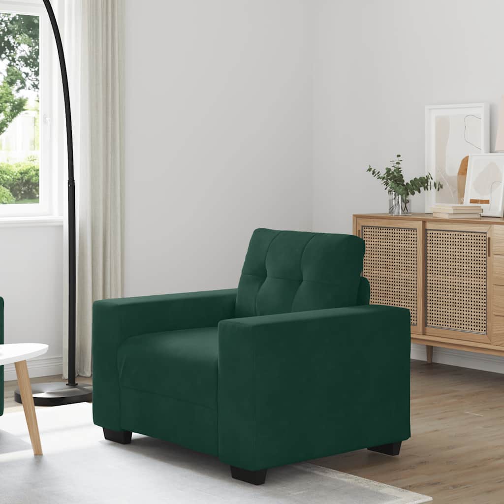 Fauteuil/canapé vert foncé 100x78x80 cm velours - XIOS