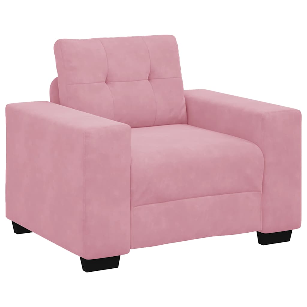 Fauteuil rose velours 100x78x80 cm - XIOS
