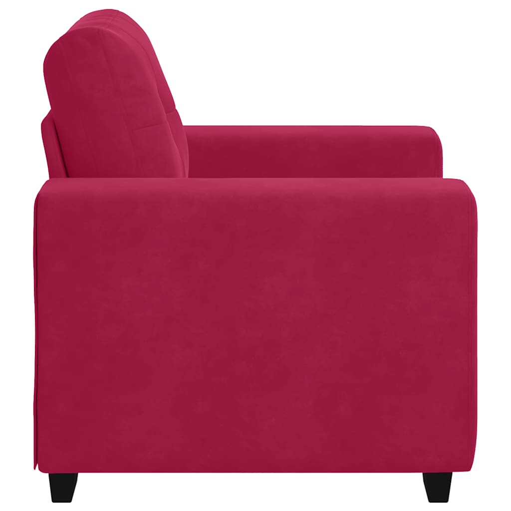 Canapé/Fauteuil rouge bordeaux 100x78x80 cm velours - XIOS