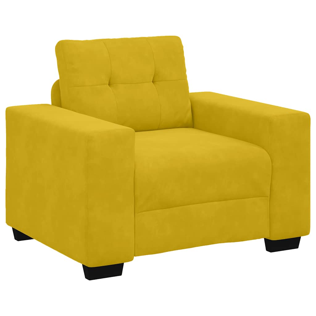 Fauteuil canapé jaune 100x78x80 cm velours - XIOS