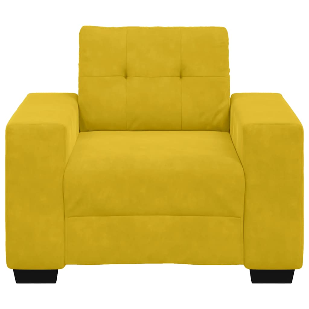 Fauteuil canapé jaune 100x78x80 cm velours - XIOS