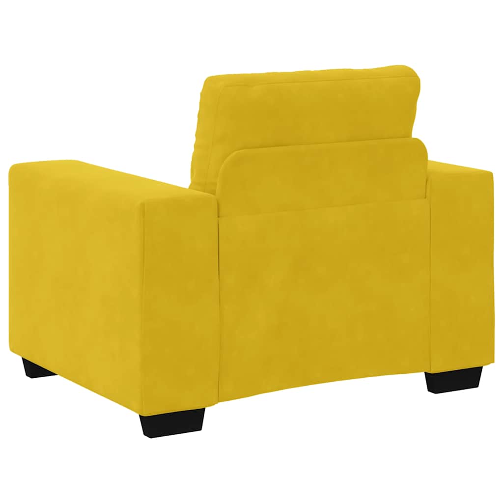 Fauteuil canapé jaune 100x78x80 cm velours - XIOS