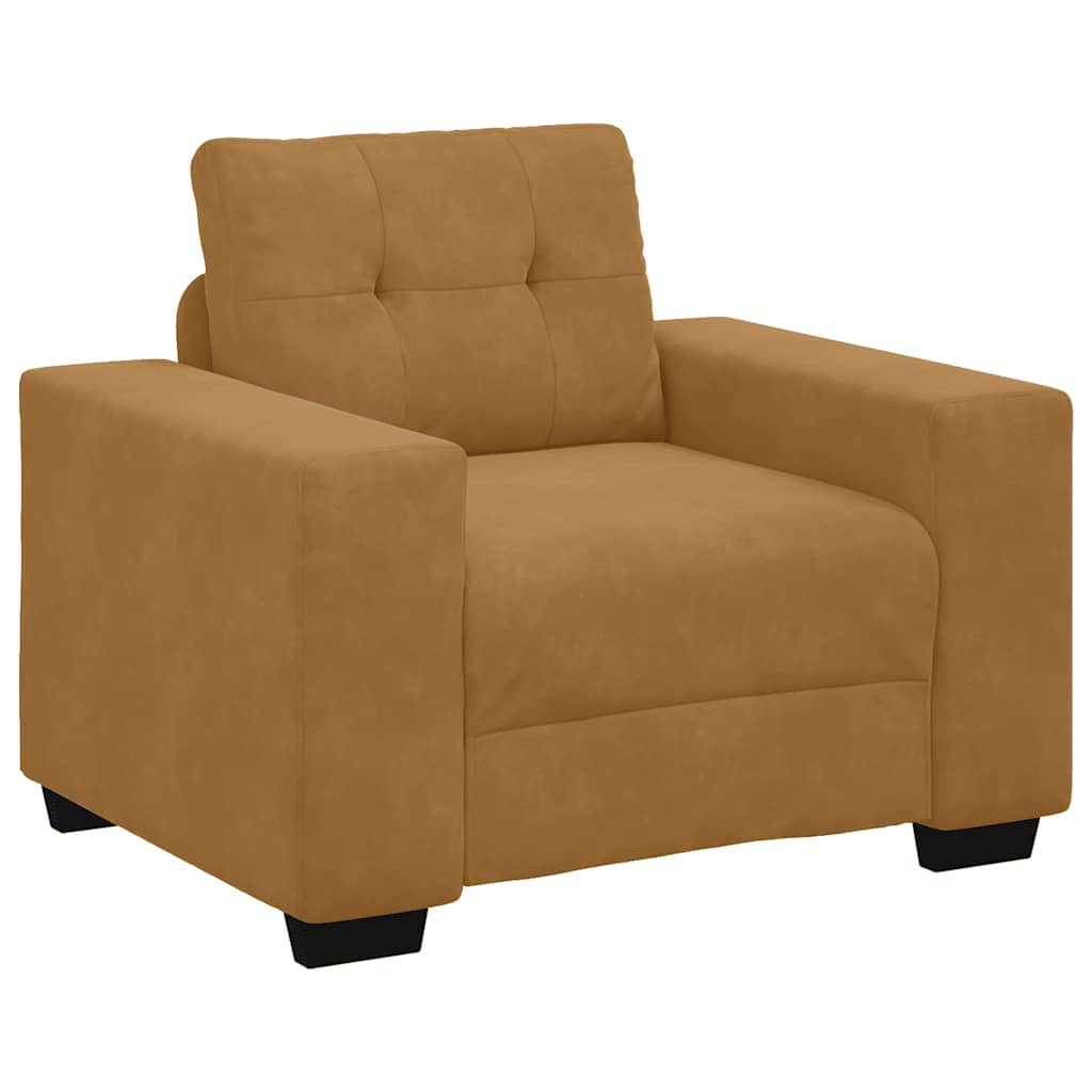 Fauteuil canapé marron 100x78x80 cm velours - XIOS