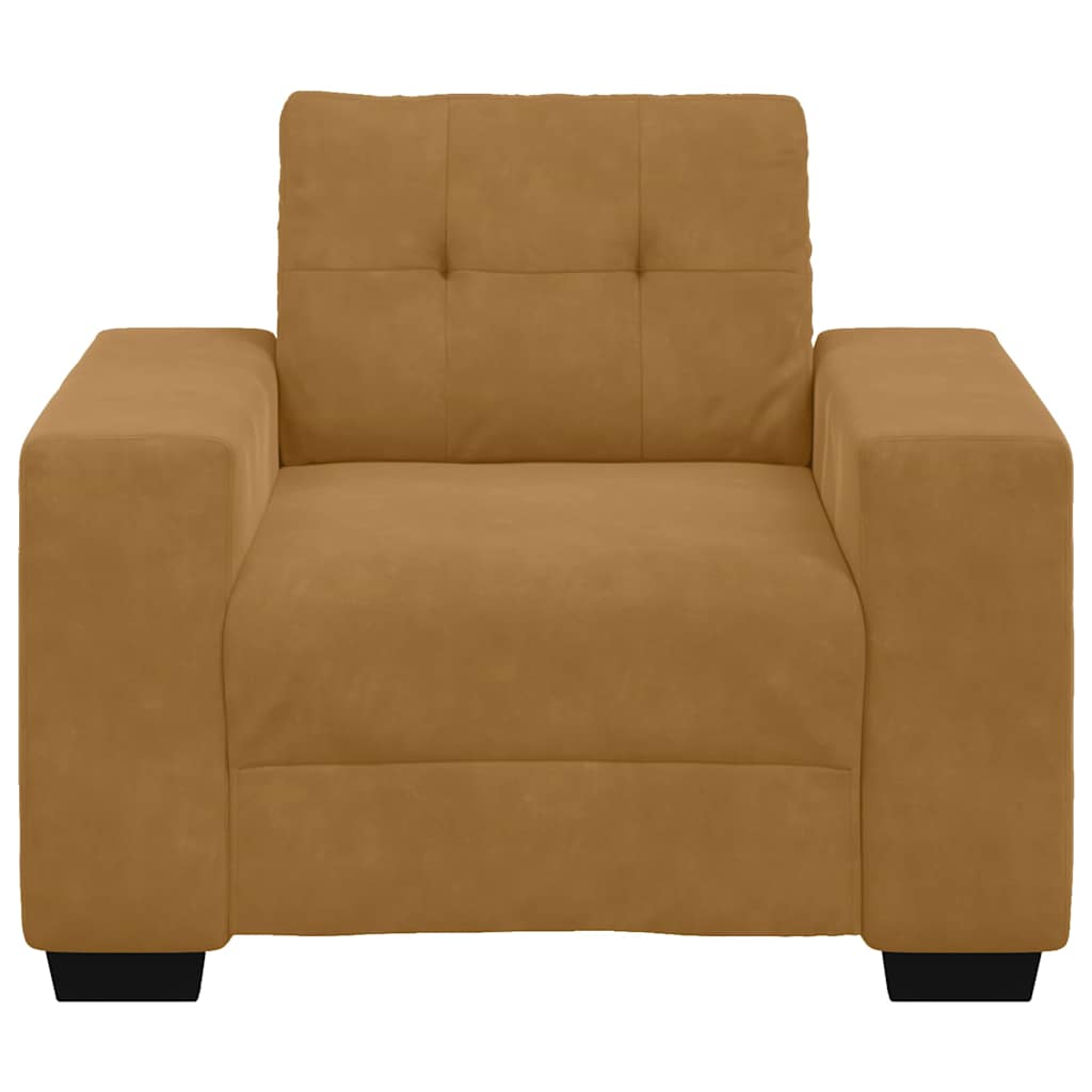 Fauteuil canapé marron 100x78x80 cm velours - XIOS