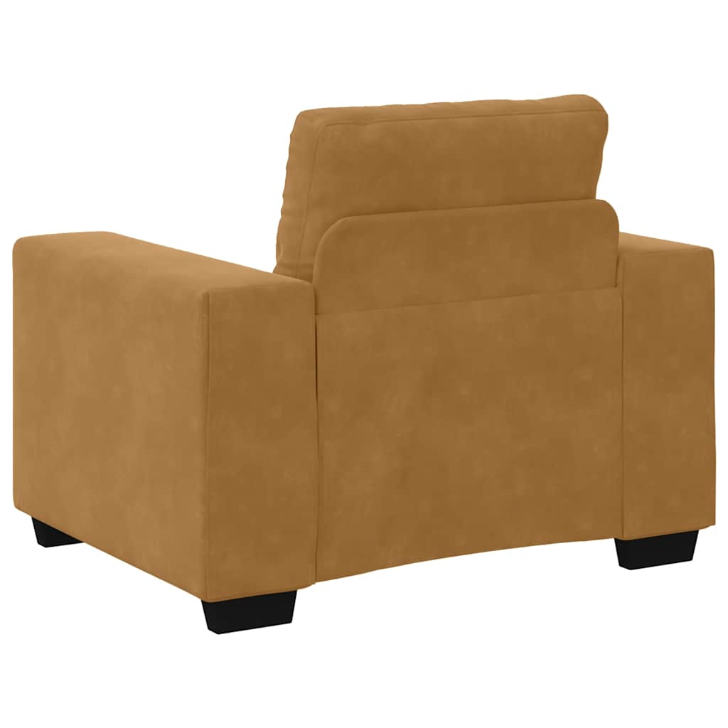 Fauteuil canapé marron 100x78x80 cm velours - XIOS