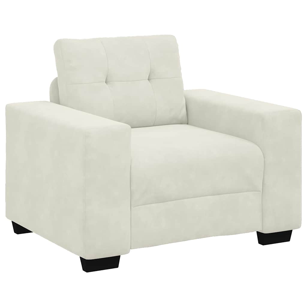 Canapé-fauteuil crème 100x78x80 cm velours - XIOS
