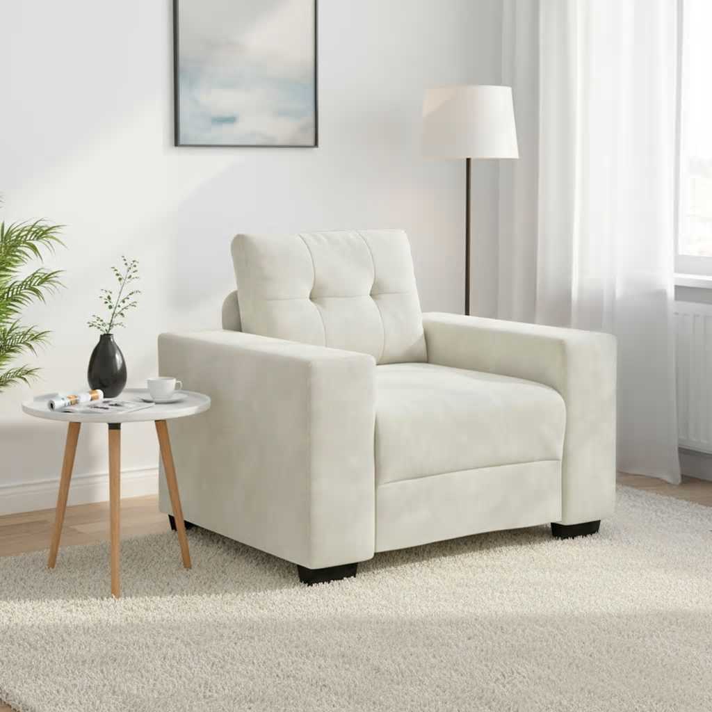 Canapé-fauteuil crème 100x78x80 cm velours - XIOS