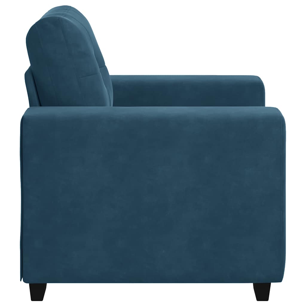 Fauteuil canapé bleu 100x78x80 cm velours - XIOS