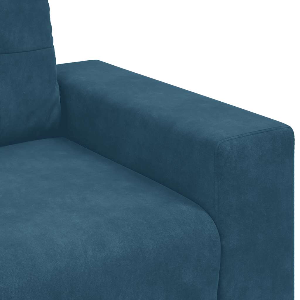Fauteuil canapé bleu 100x78x80 cm velours - XIOS
