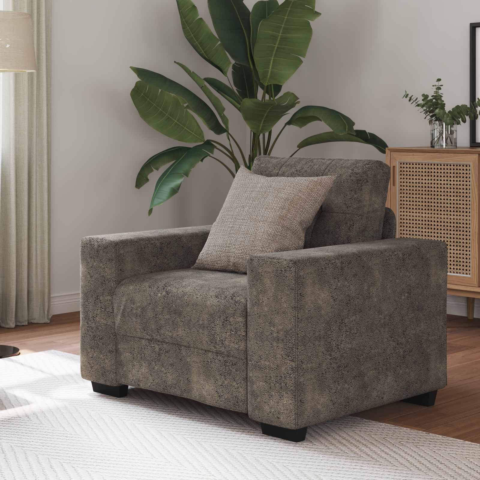 | Fauteuil | avec coussin Gris foncé Cuir synthétique - XIOS