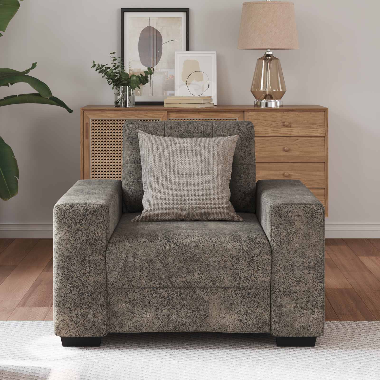| Fauteuil | avec coussin Gris foncé Cuir synthétique - XIOS