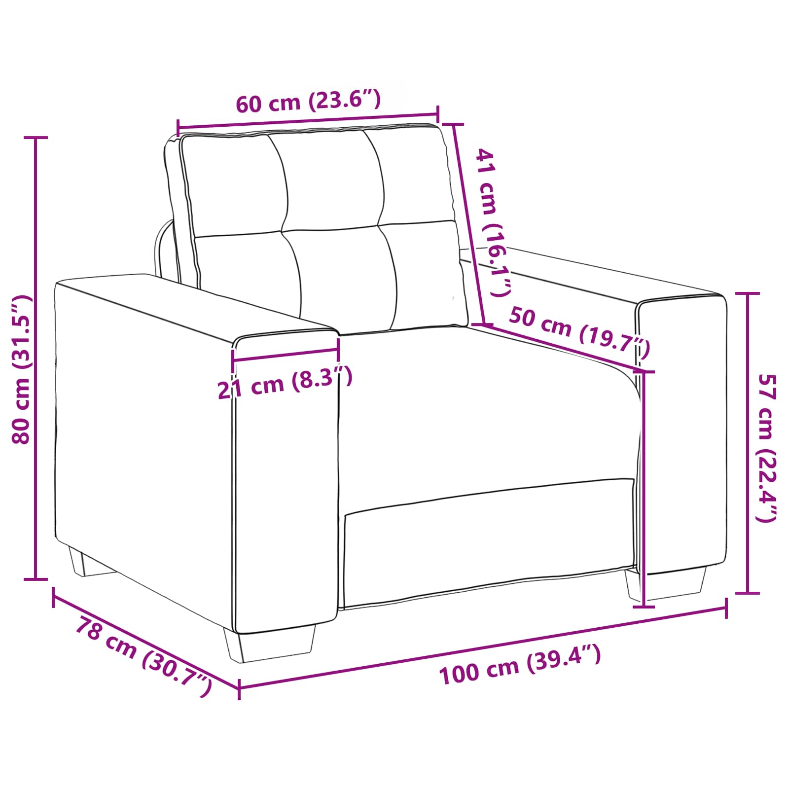 | Fauteuil | avec coussin Gris foncé Cuir synthétique - XIOS
