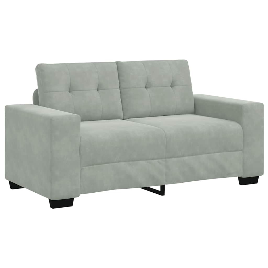 Canapé causeuse gris clair 120 cm velours - XIOS