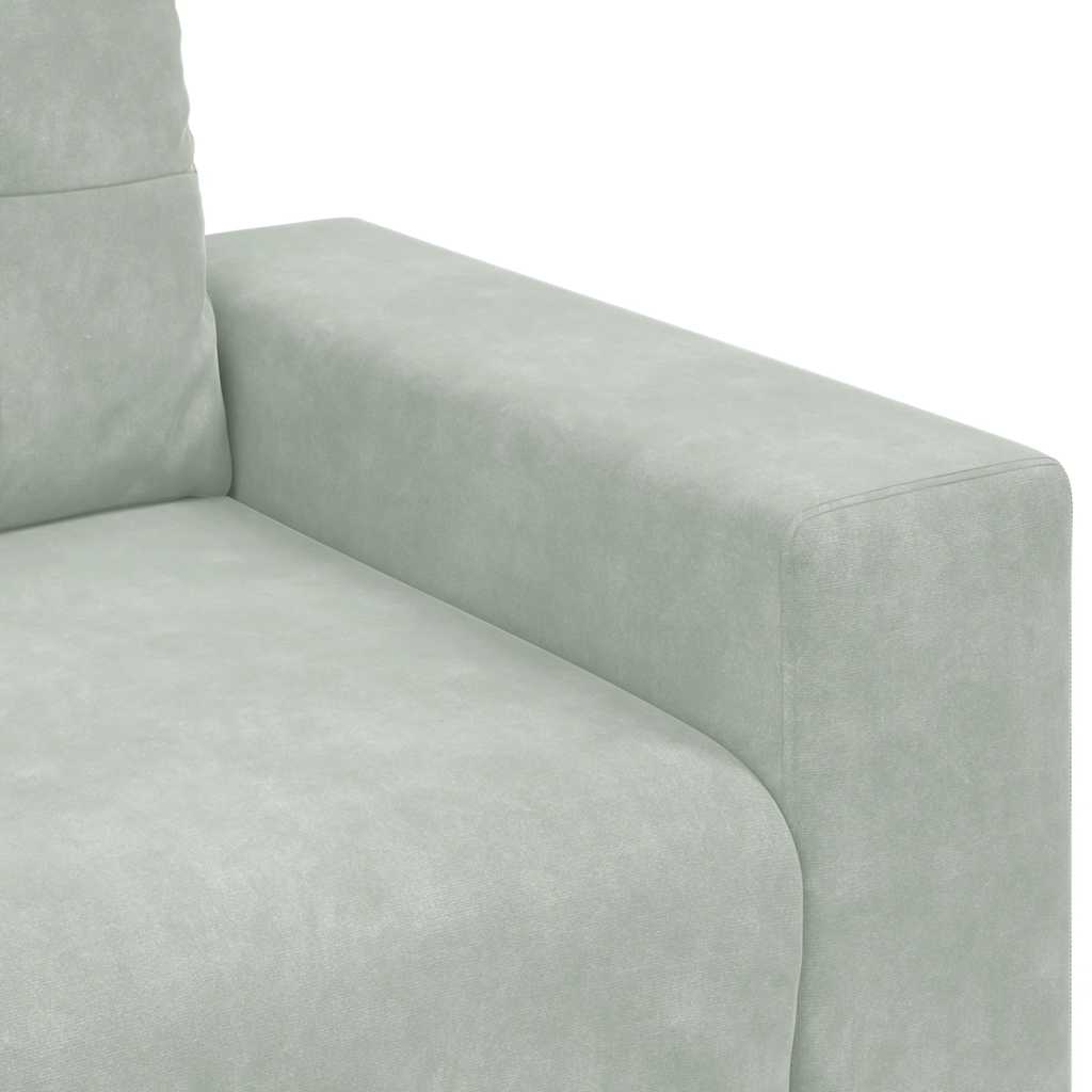 Canapé causeuse gris clair 120 cm velours - XIOS