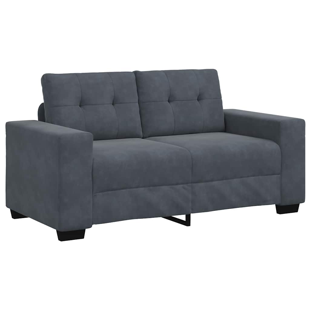 Canapé causeuse gris foncé 120 cm velours - XIOS