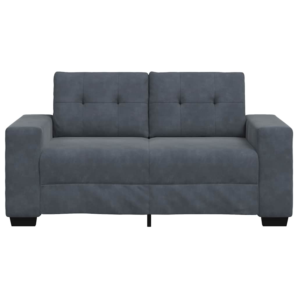 Canapé causeuse gris foncé 120 cm velours - XIOS