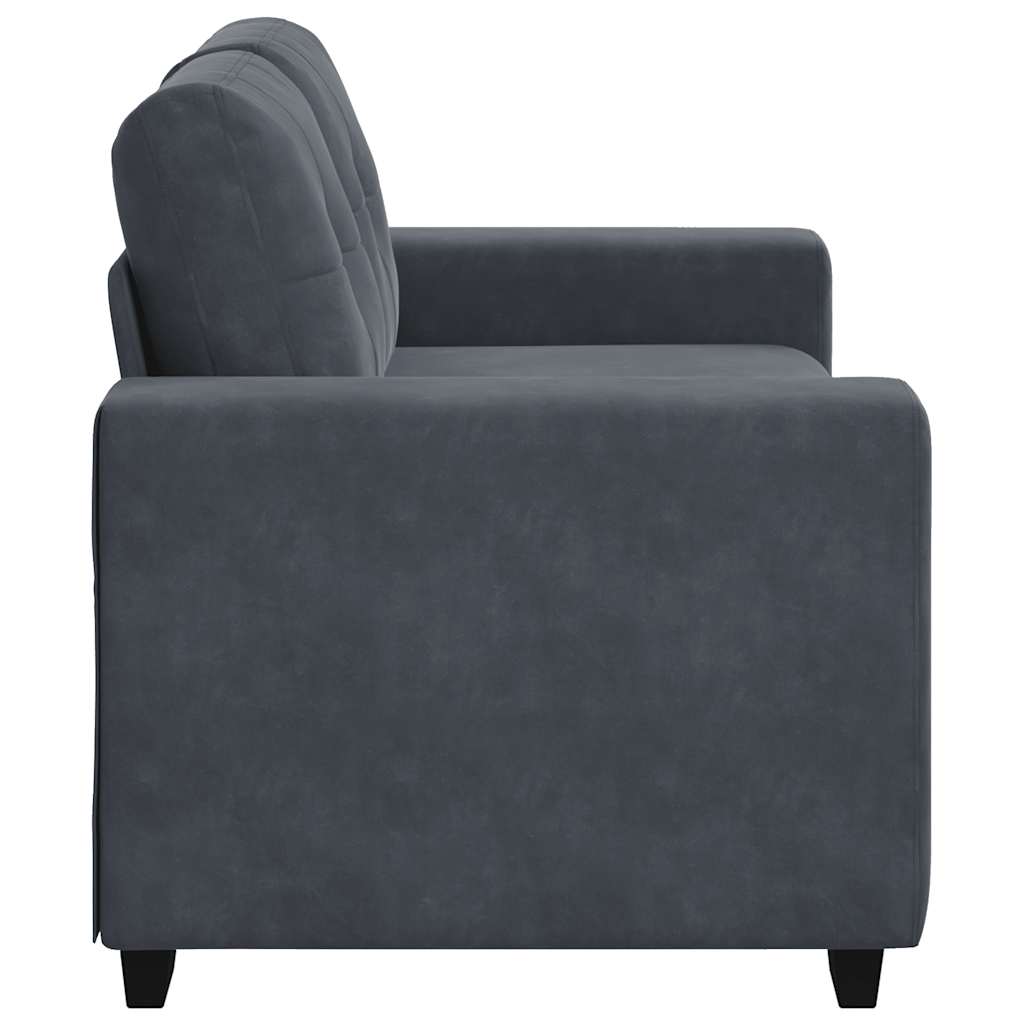 Canapé causeuse gris foncé 120 cm velours - XIOS