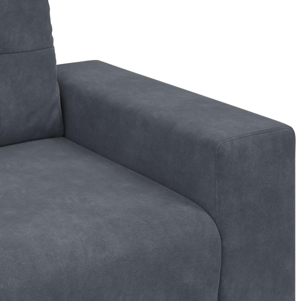 Canapé causeuse gris foncé 120 cm velours - XIOS