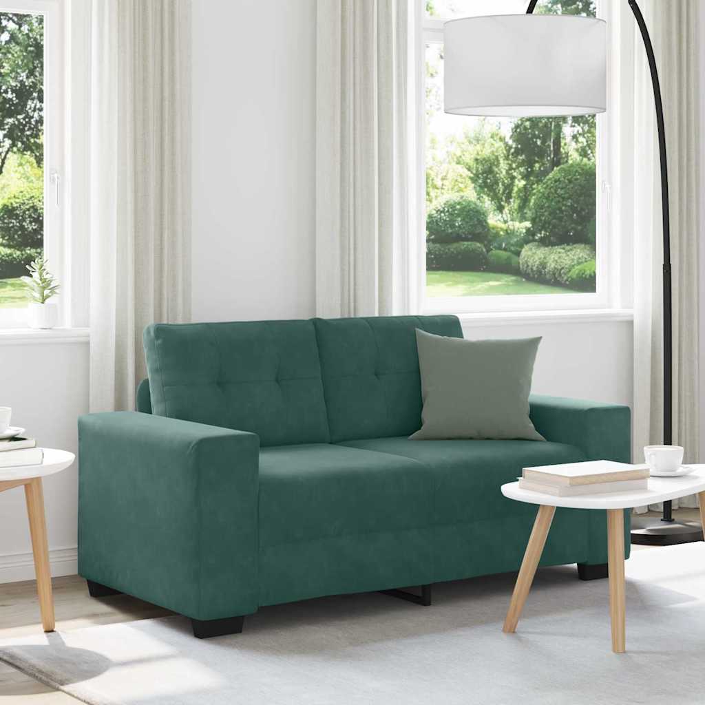 Canapé deux places avec coussin Vert foncé Velours - XIOS
