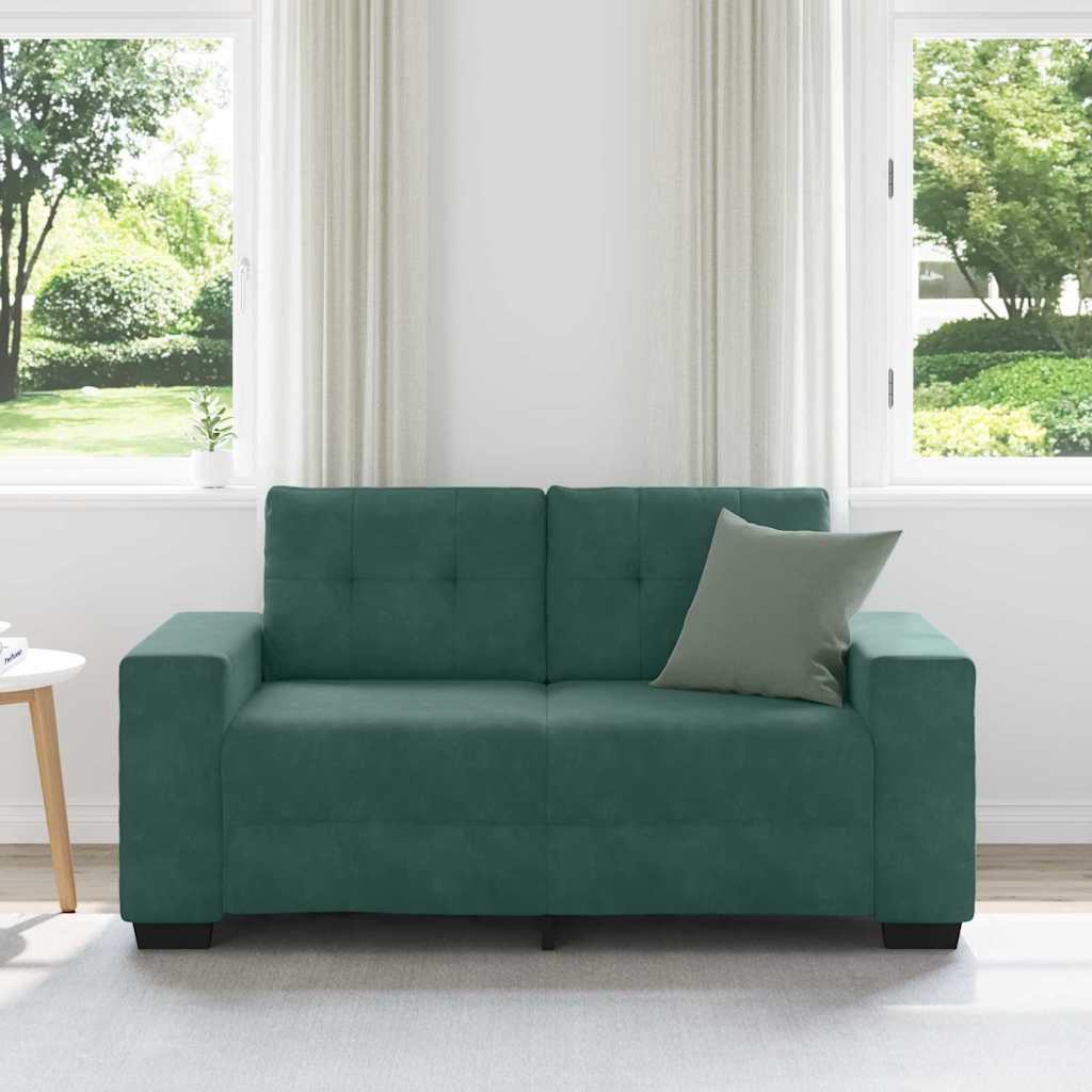 Canapé deux places avec coussin Vert foncé Velours - XIOS