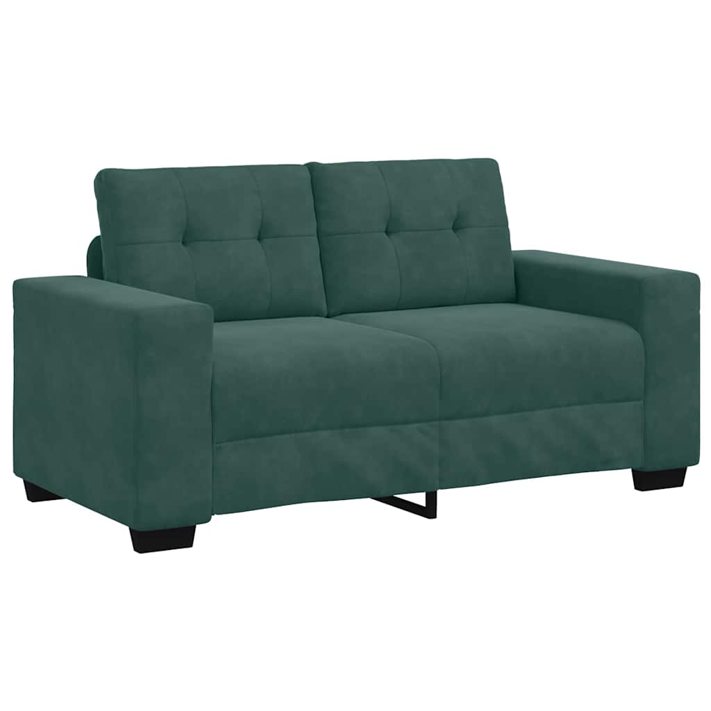 Canapé deux places avec coussin Vert foncé Velours - XIOS