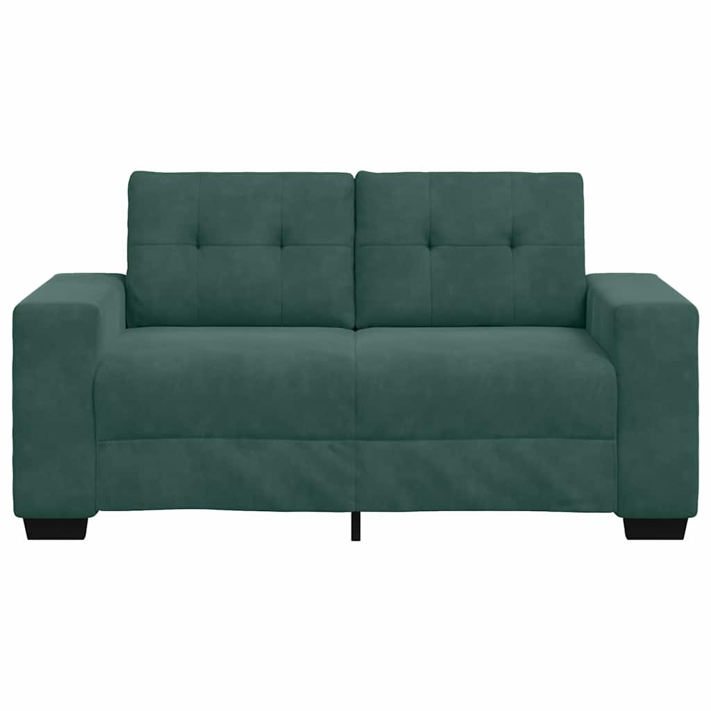 Canapé deux places avec coussin Vert foncé Velours - XIOS
