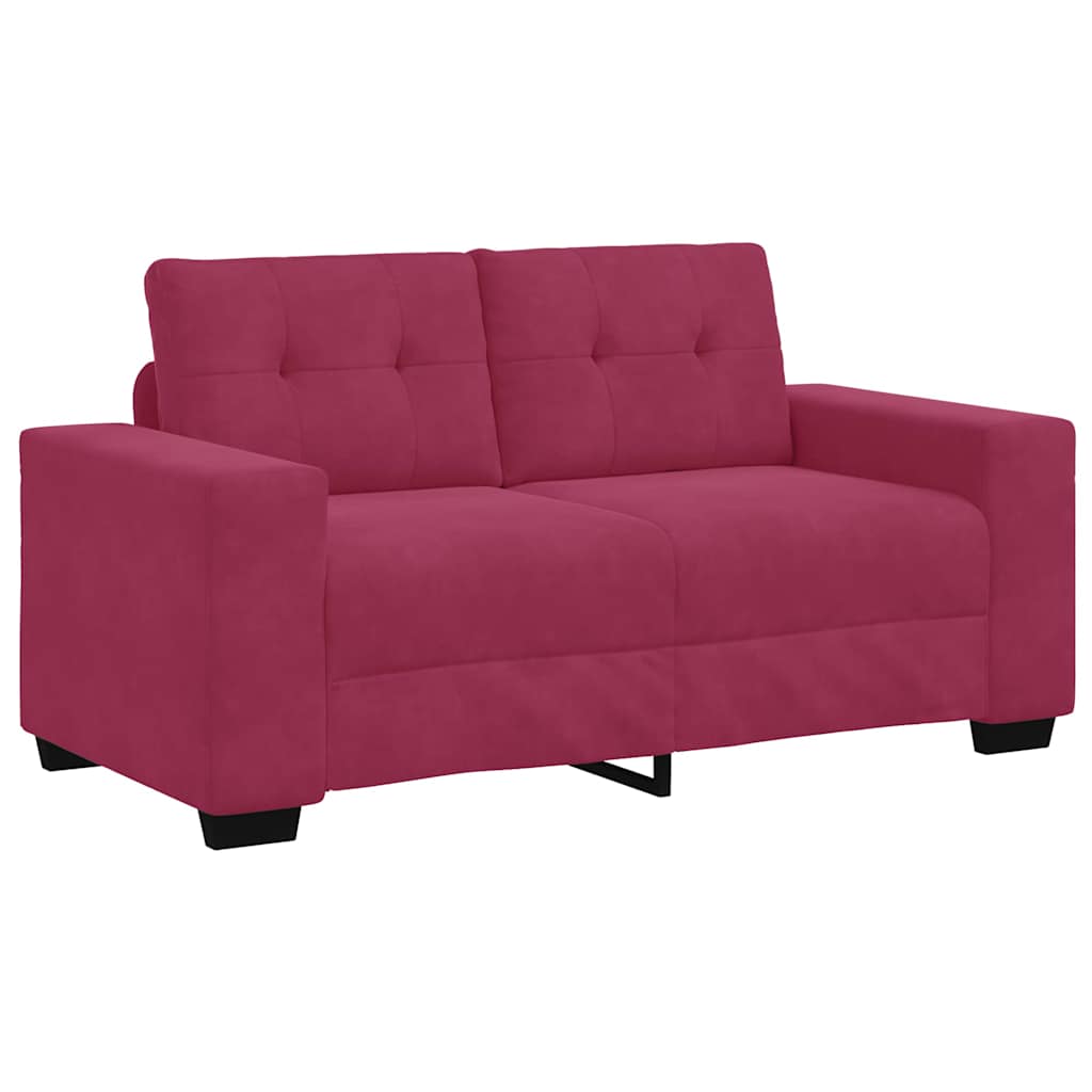 Canapé deux places avec coussin Rouge bordeaux Velours