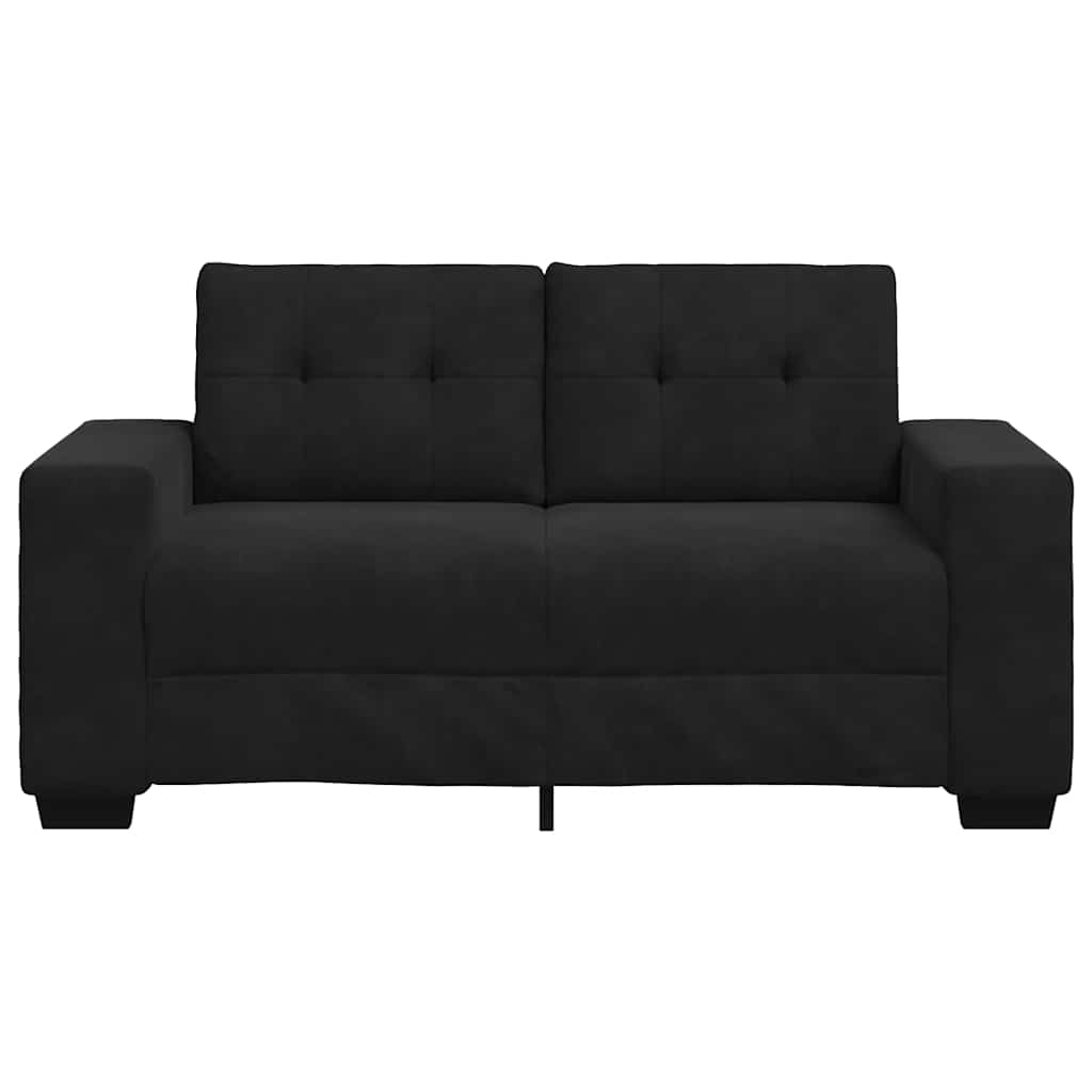 Canapé causeuse noir 120 cm velours - XIOS