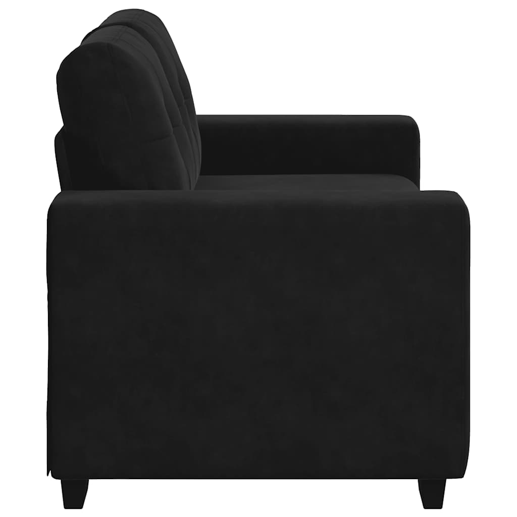 Canapé causeuse noir 120 cm velours - XIOS