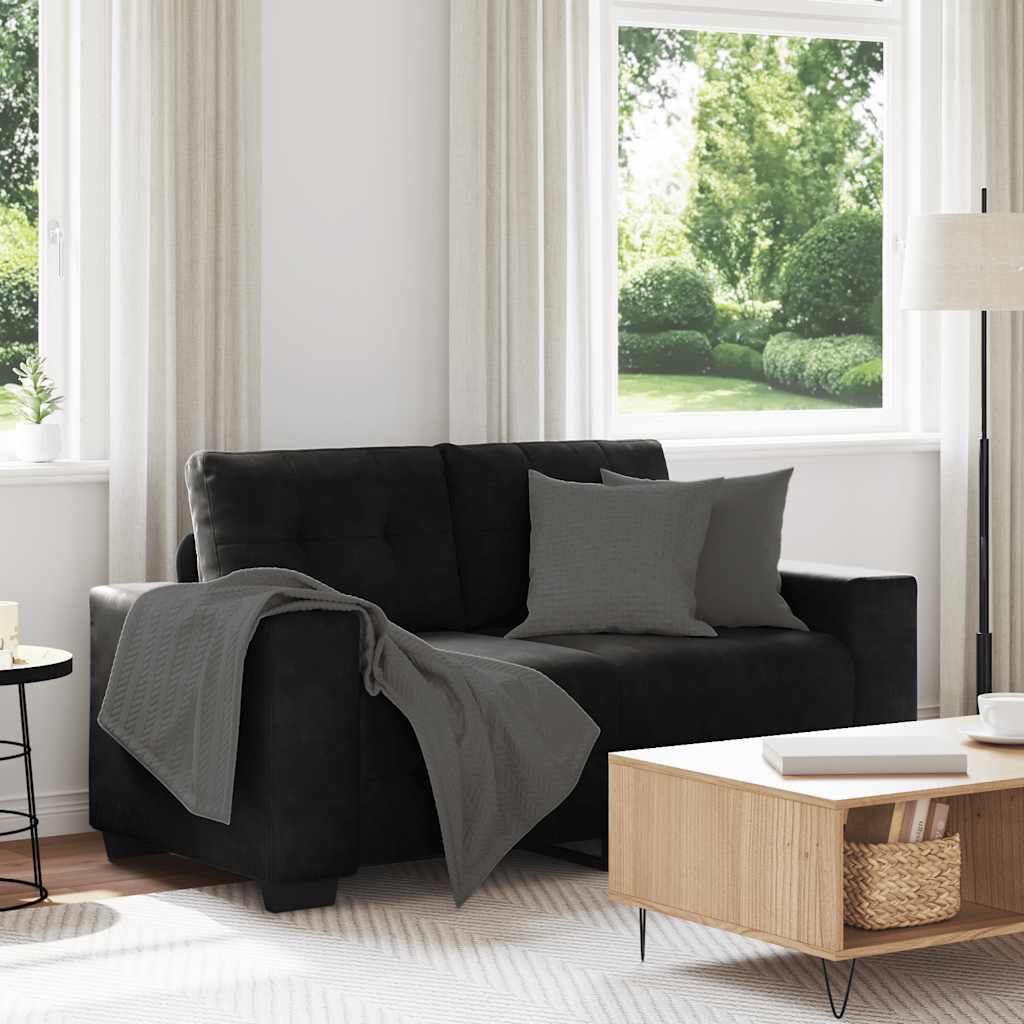 Canapé causeuse noir 120 cm velours - XIOS