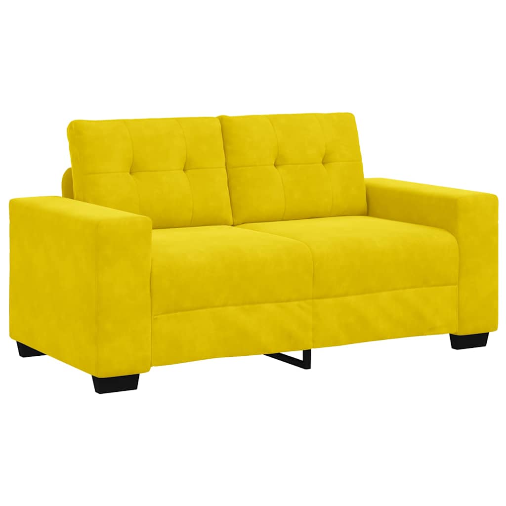 Canapé deux places avec coussin Jaune Velours