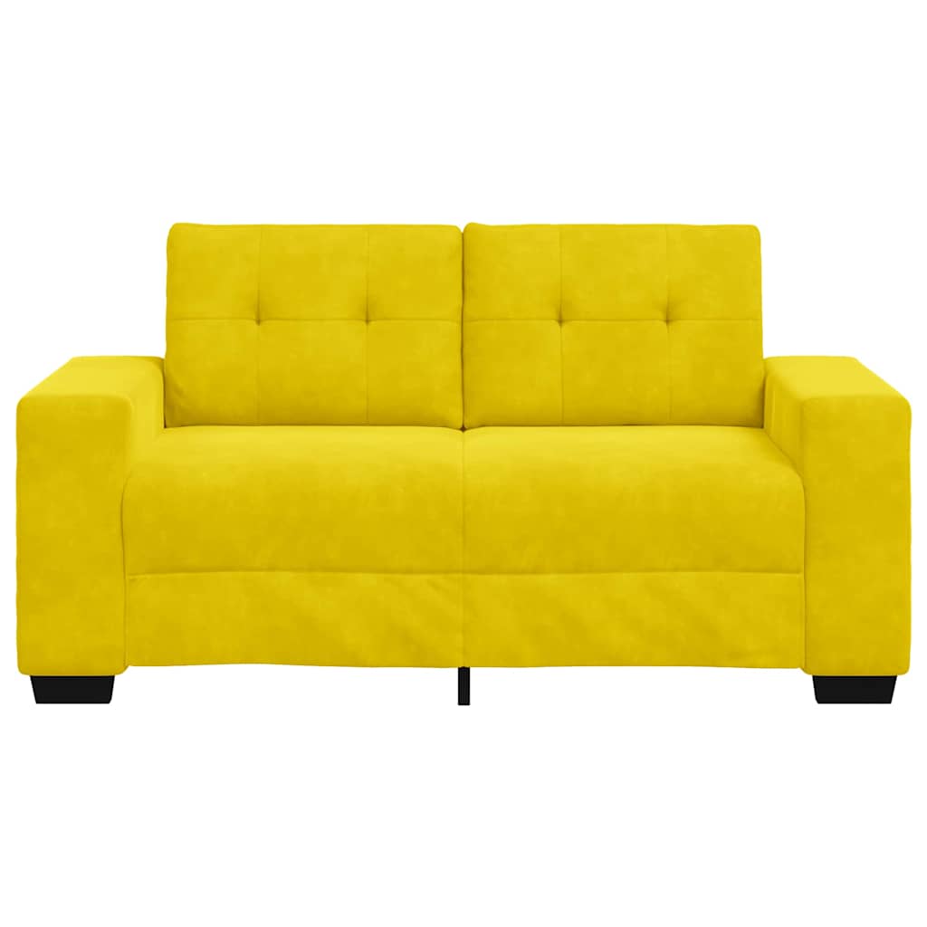 Canapé deux places avec coussin Jaune Velours - XIOS