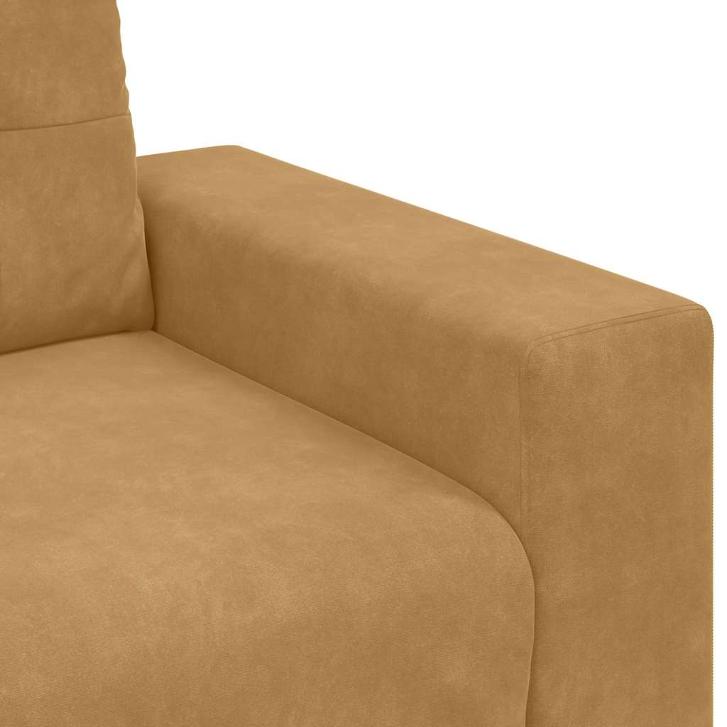 Canapé deux places avec coussin Marron Velours - XIOS