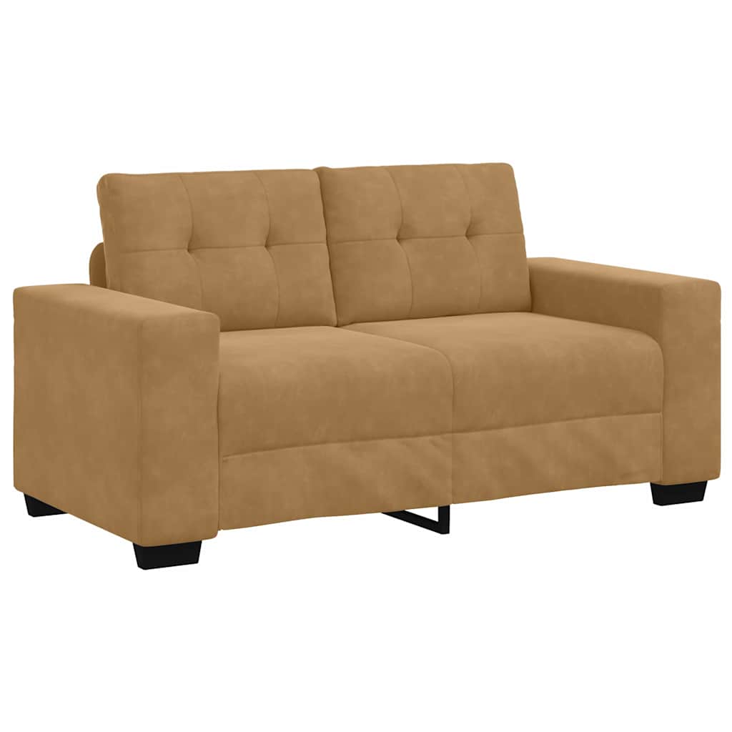 Canapé deux places avec coussin Marron Velours