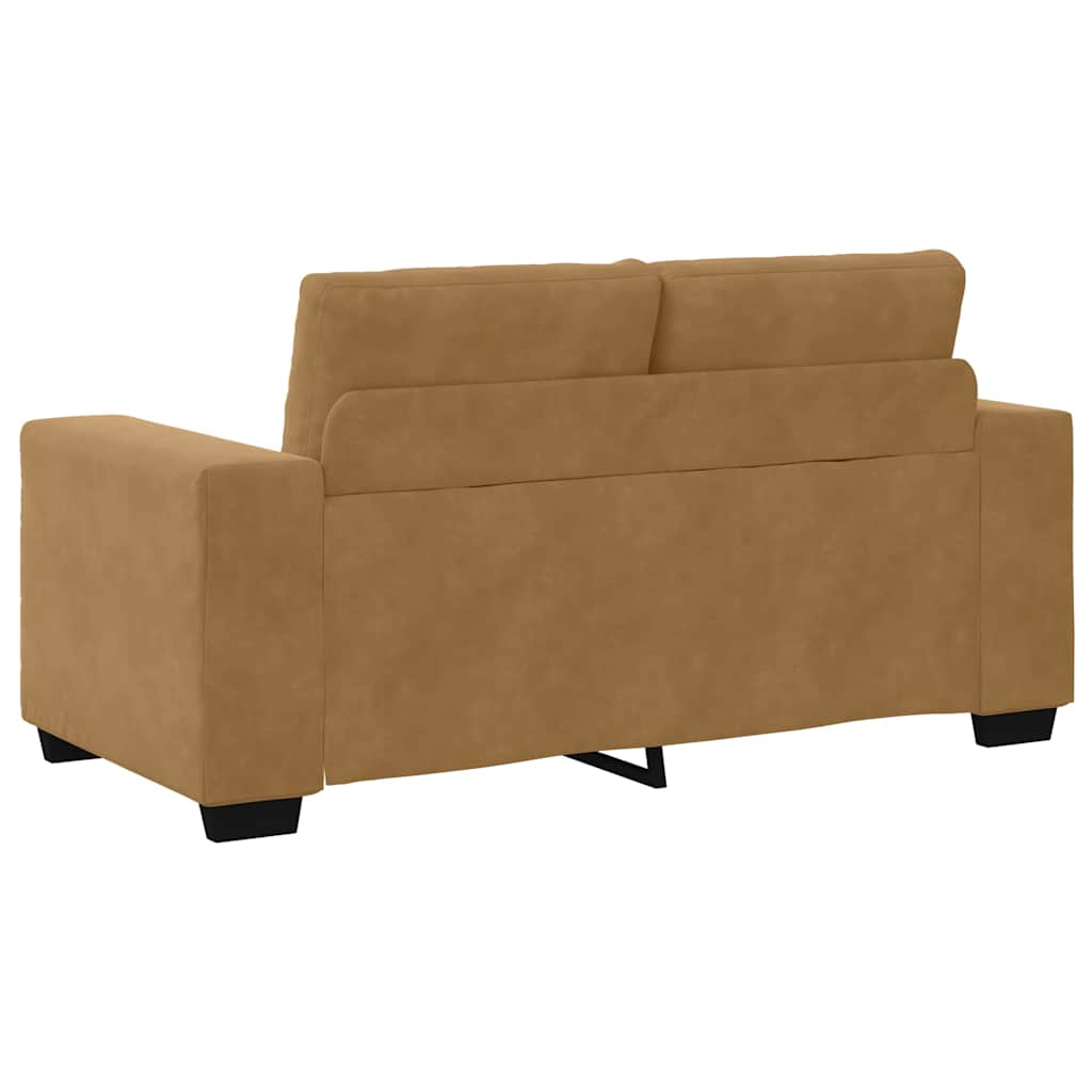 Canapé deux places avec coussin Marron Velours - XIOS