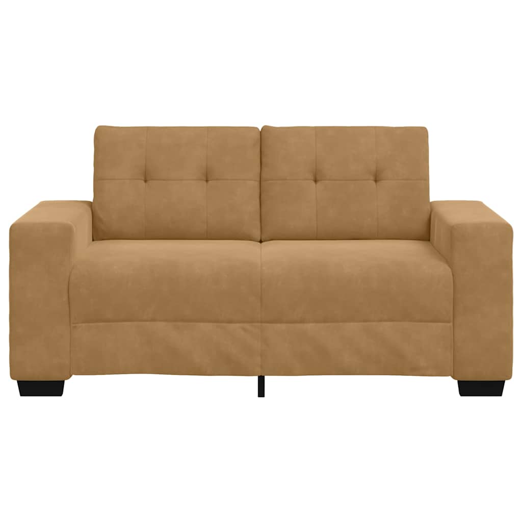 Canapé deux places avec coussin Marron Velours - XIOS