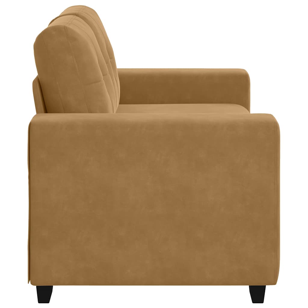 Canapé deux places avec coussin Marron Velours - XIOS