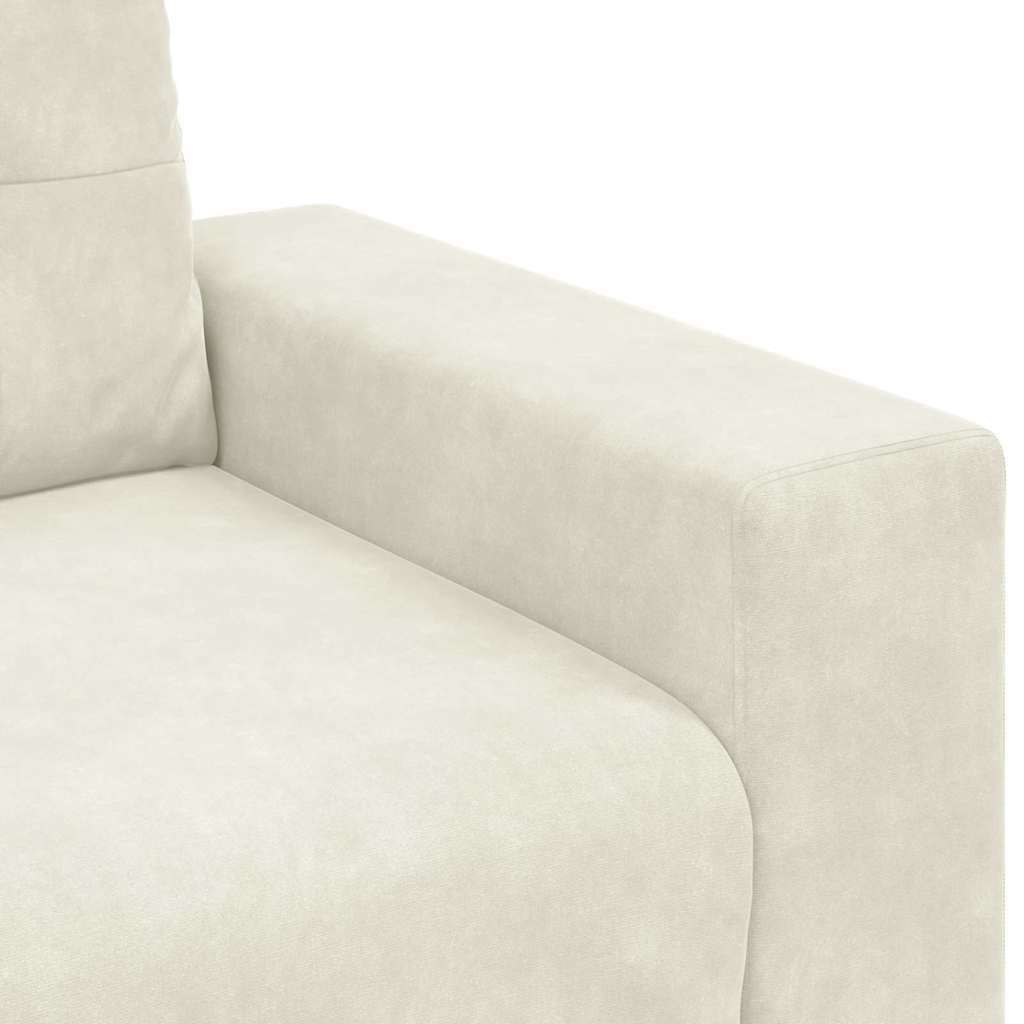 | Canapé Loveseat | avec coussin Crème Velours - XIOS