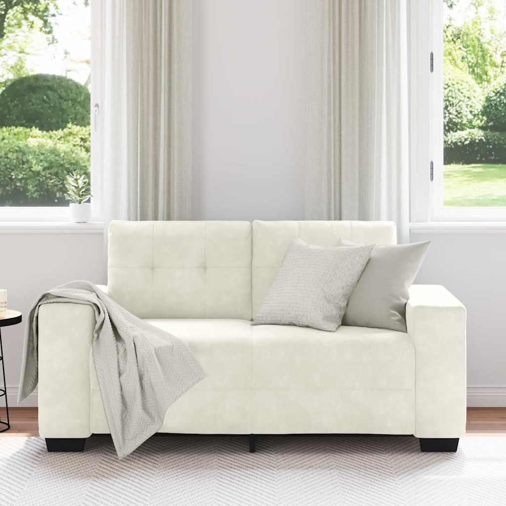 | Canapé Loveseat | avec coussin Crème Velours - XIOS