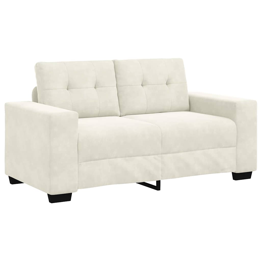 | Canapé Loveseat | avec coussin Crème Velours - XIOS