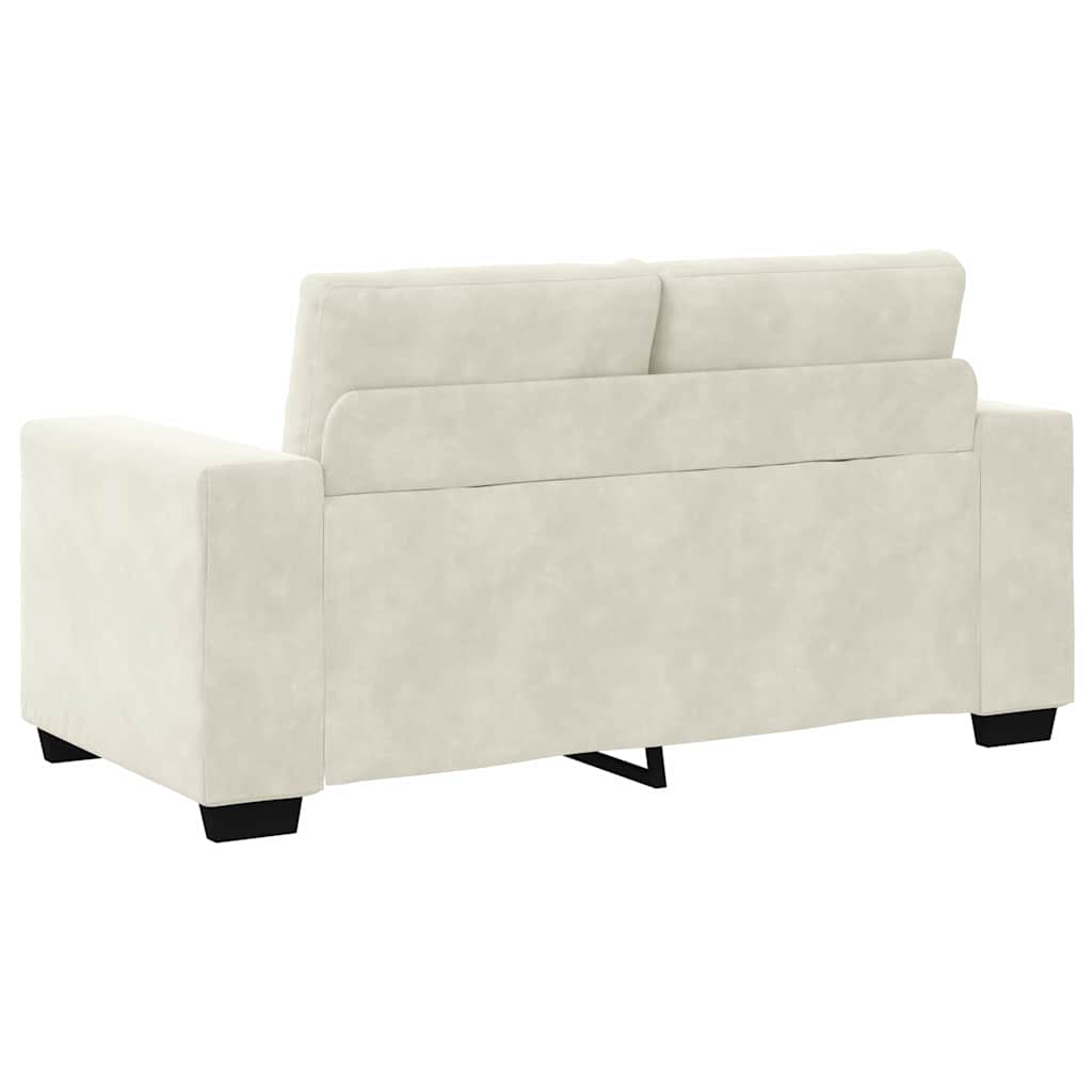 | Canapé Loveseat | avec coussin Crème Velours - XIOS