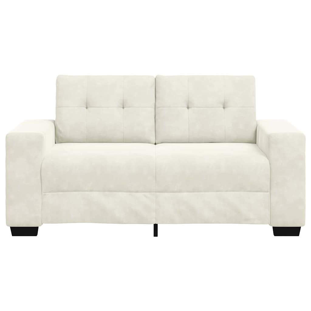 | Canapé Loveseat | avec coussin Crème Velours - XIOS
