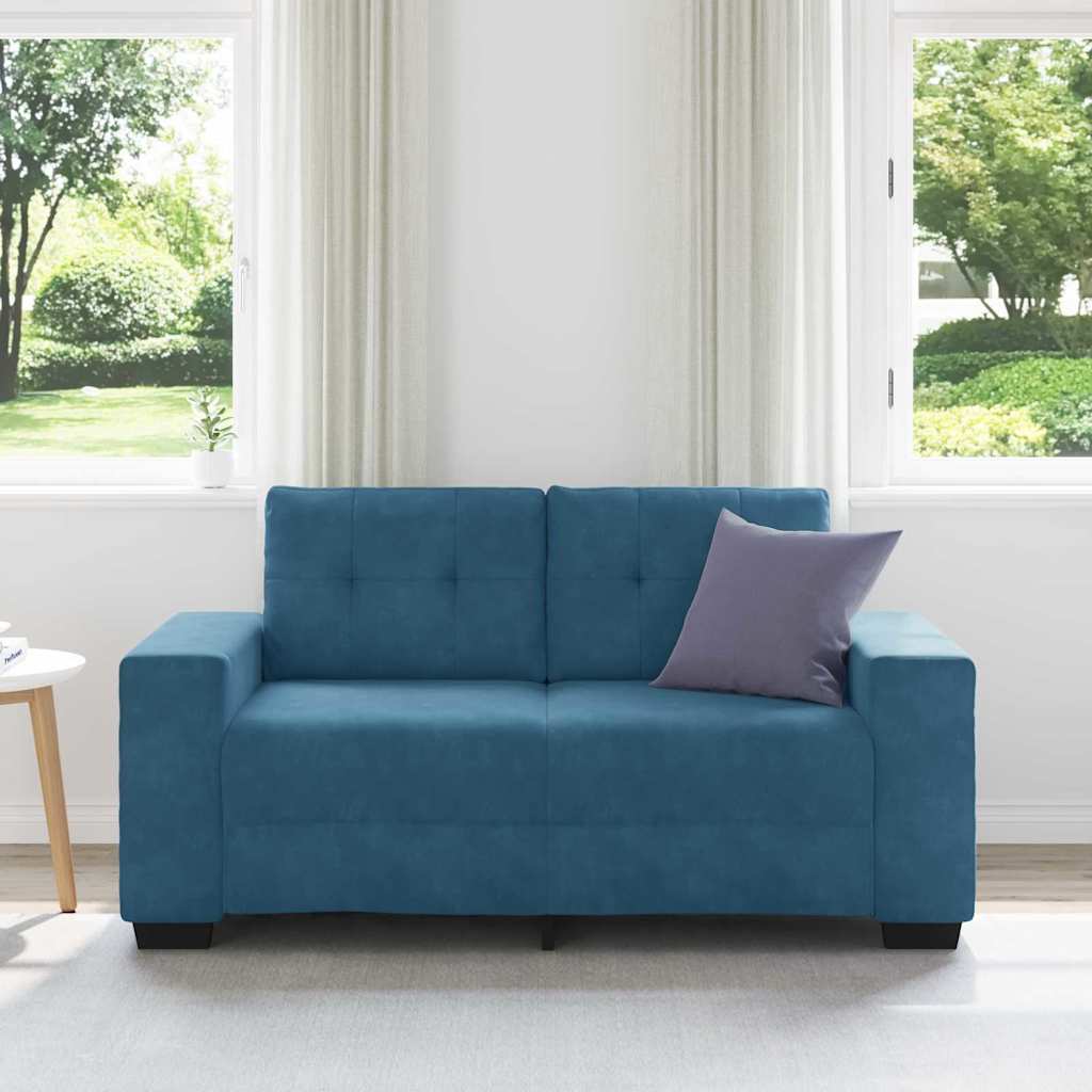 | Canapé Loveseat | avec coussin Bleu Velours - XIOS
