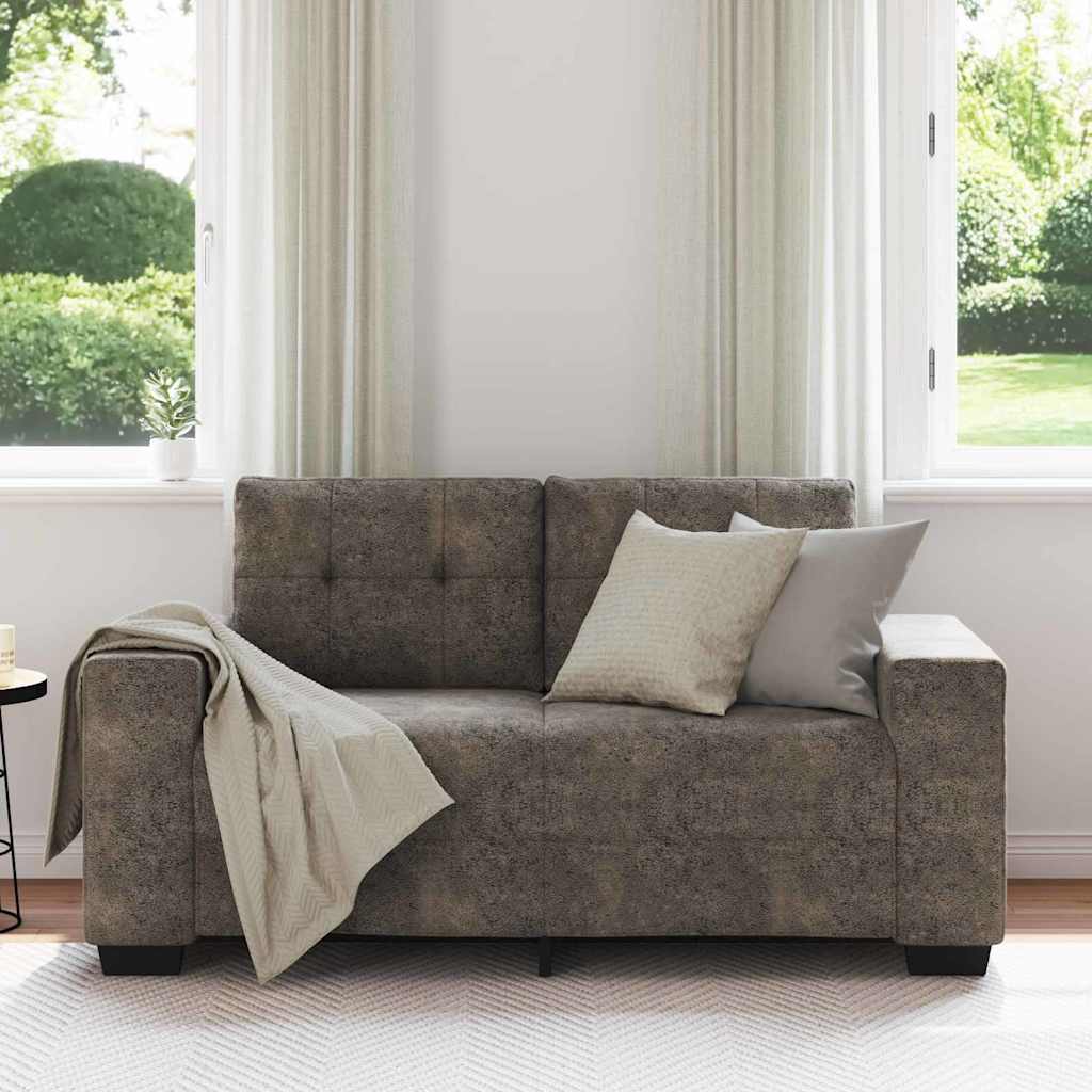Canapé deux places avec coussin Gris foncé Faux cuir - XIOS