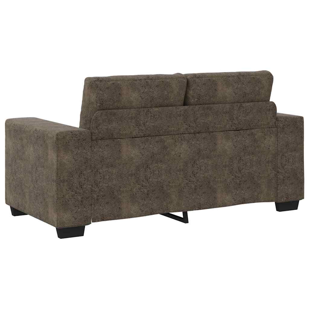 Canapé deux places avec coussin Gris foncé Faux cuir - XIOS